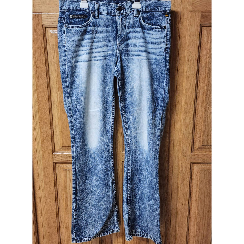 DKNY Womens's Vintage Distressed Bootcut Jeans. Tye Dye Look. Size 8